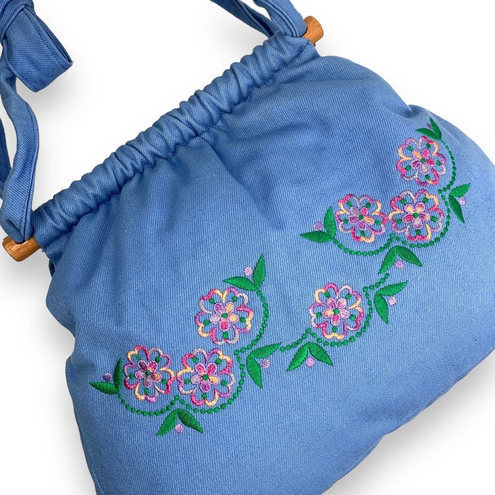 90's hand made floral embroidered denim bag by JELLY BEAN